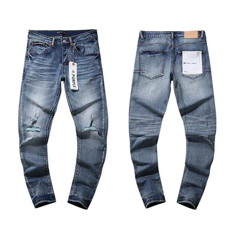 Dżinsy Męskie Damskie Streetwear Spodnie Codzienne z Nadrukiem Rozprysków Fioletowego Atramentu Wytarte Prosty Krój