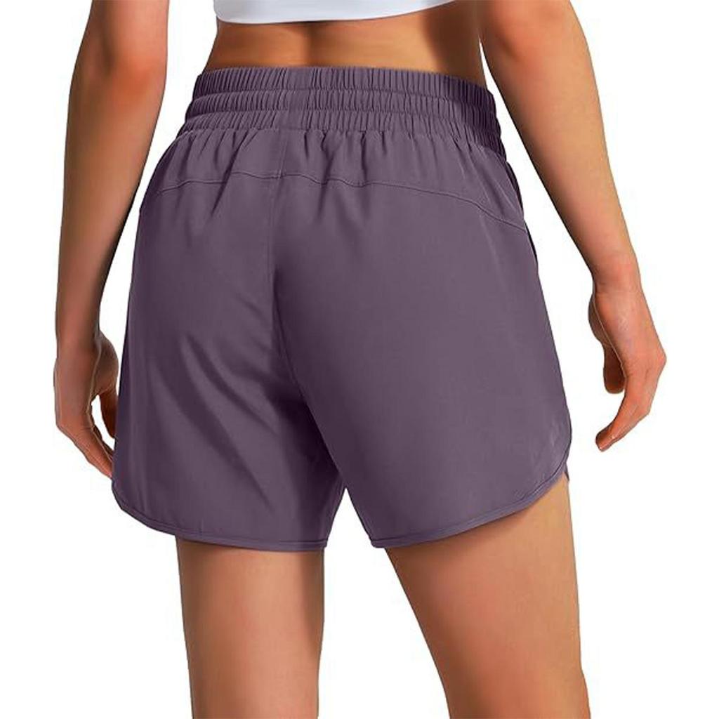 Pantaloncini Sportivi da Corsa da Donna, Pantaloncini Asciugatura Rapida con Tasche con Zip