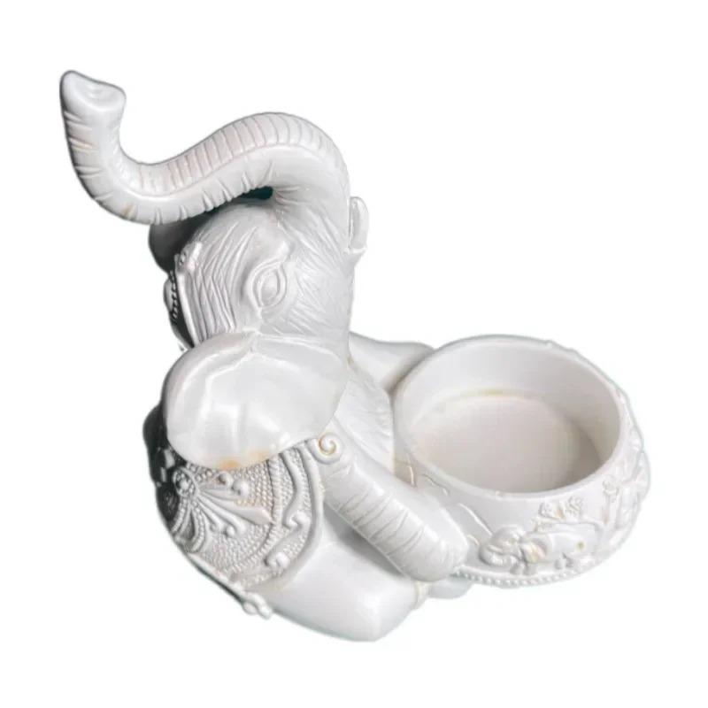 Portacandele a forma di animale, scultura con proboscide di elefante, portacandele a forma di tealight, piccoli portacandele decorativi, buoni regali portafortuna