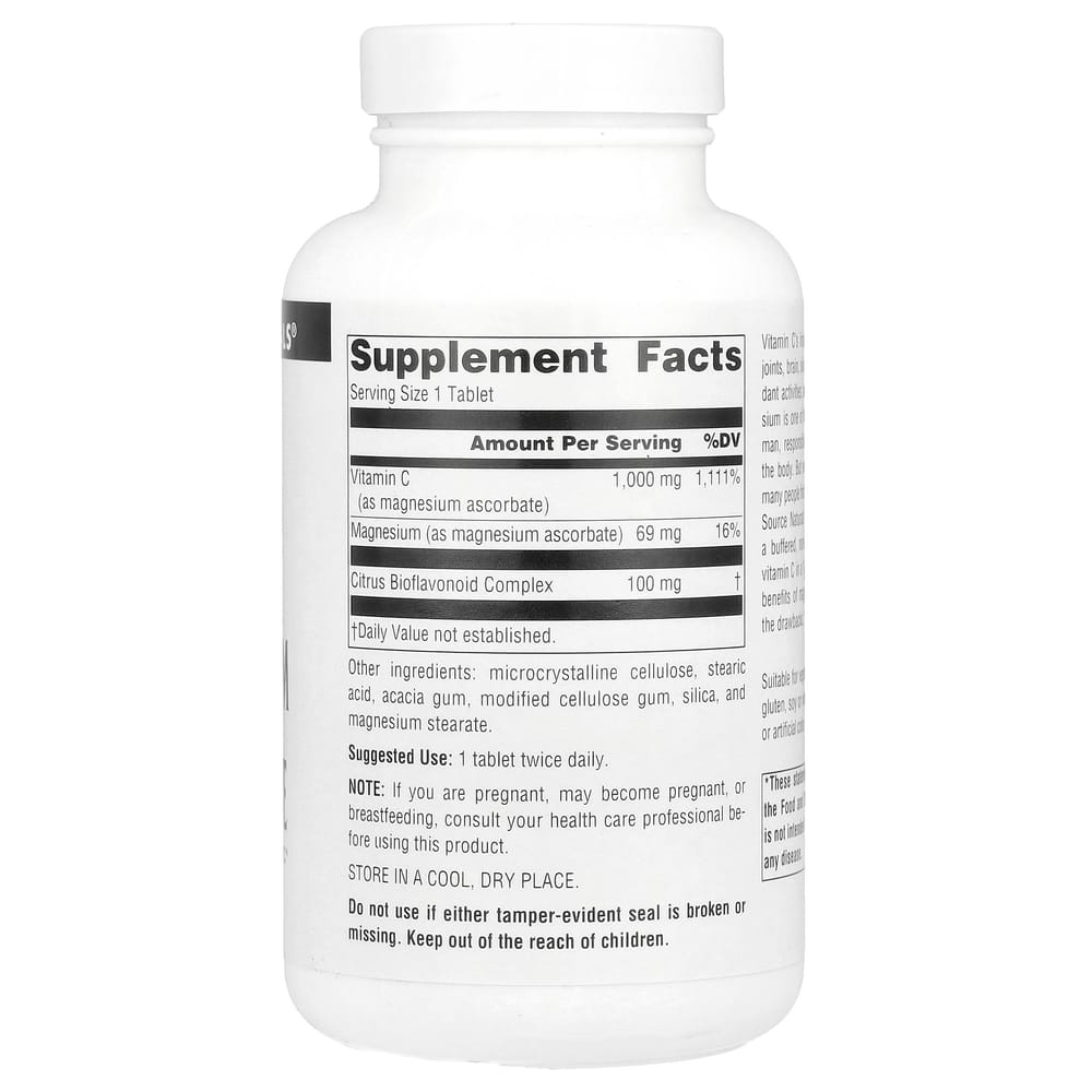 Source Naturals Magnesium Ascorbate 1000mg 120 Tablets