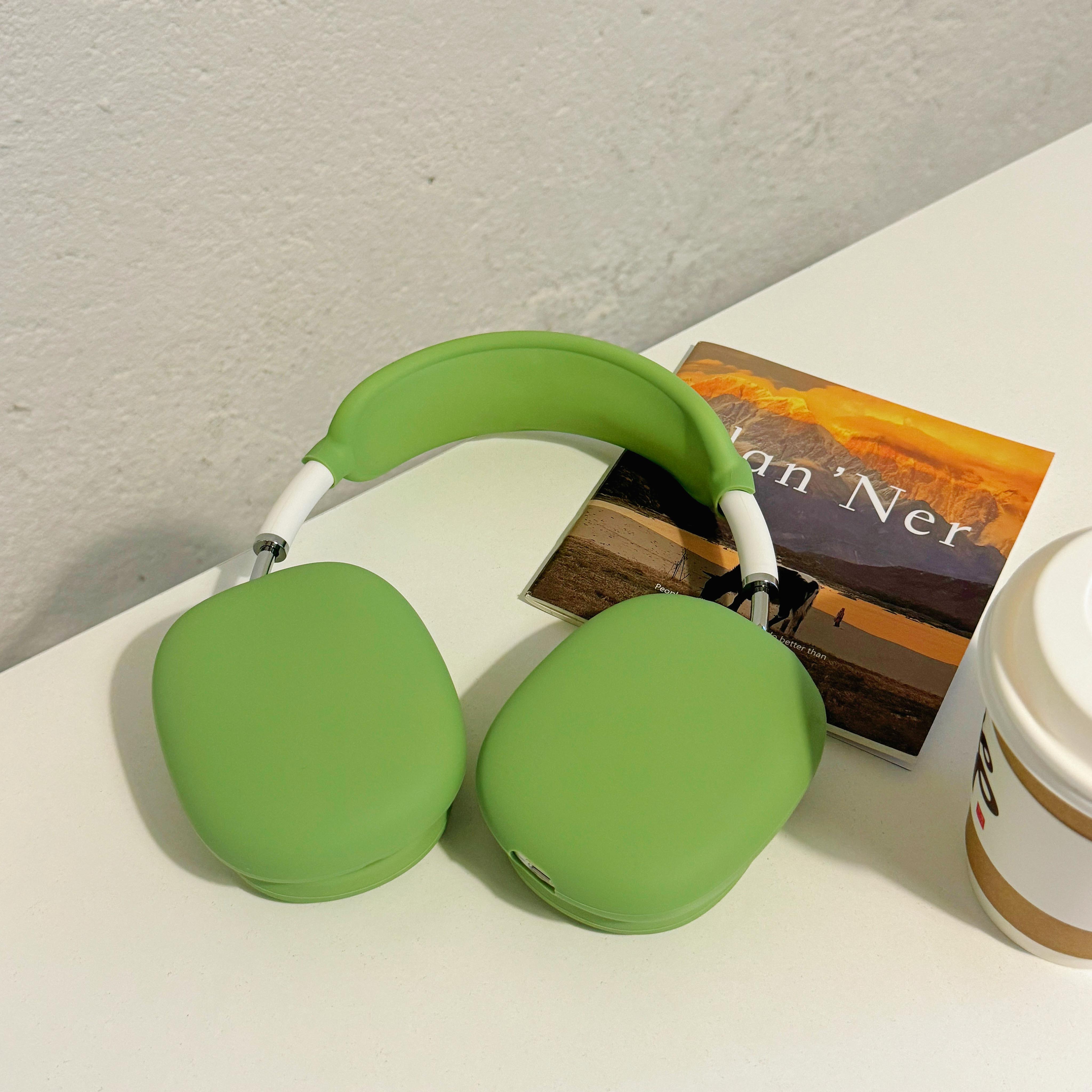 

Для 2 шт./компл. силиконовый мягкий чехол для беспроводных наушников AirPods Max, модный чехол, защитный рукав, одноцветный протектор for Airpods Max зелёный