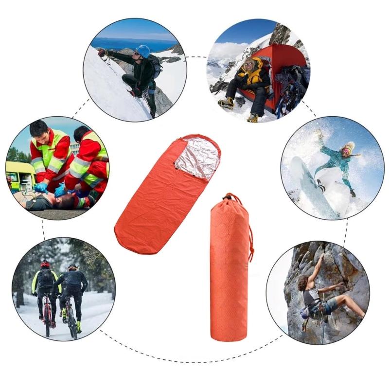 Watertight Emergency Sleep Bag, Light Weight Survival Bivvy Bag Thermal Emergency Blanket for Hiking Hunting Camping