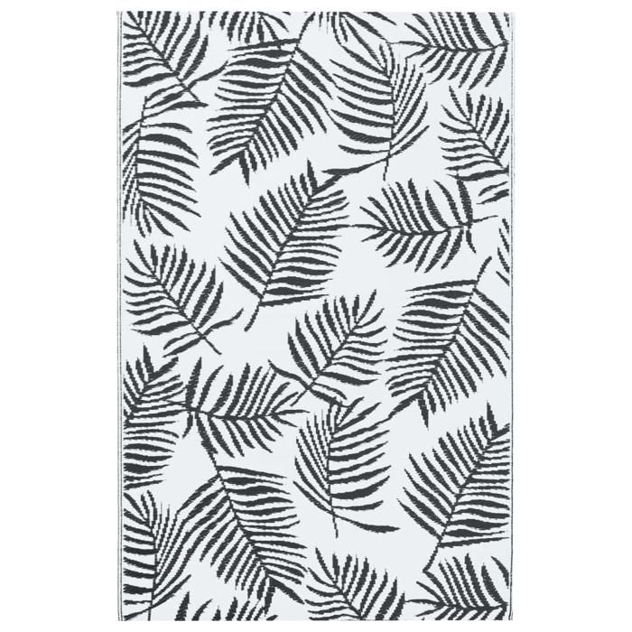 VidaXL Outdoor Rug White and Black 160x230 Cm PP