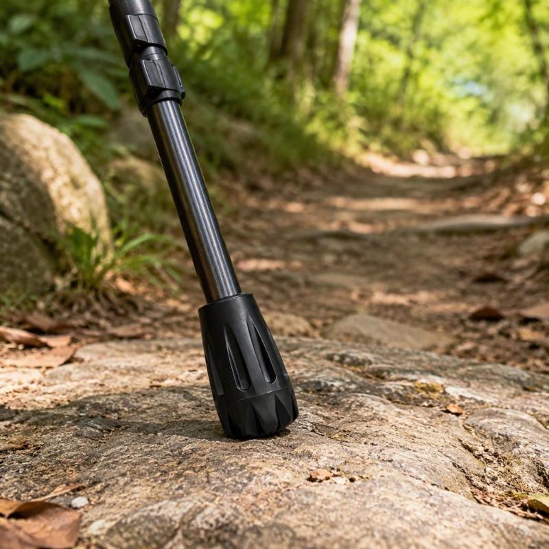 Outdoor Walking Hiking Stick Tip Covers, 8 Black PVC Replacement Part with Enclosed Bases and Hand Installation for Fitness Walking and Hiking