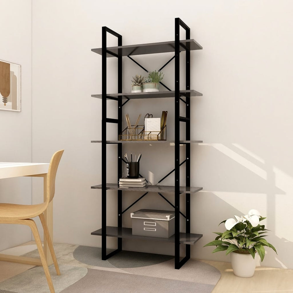Bibliothèque à 5 niveaux  80x30x175 cm Bois d'ingénierie