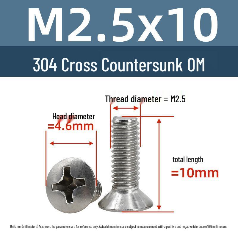 Yigu Stainless Steel Phillips Countersunk Screws M2-M6 Fasteners