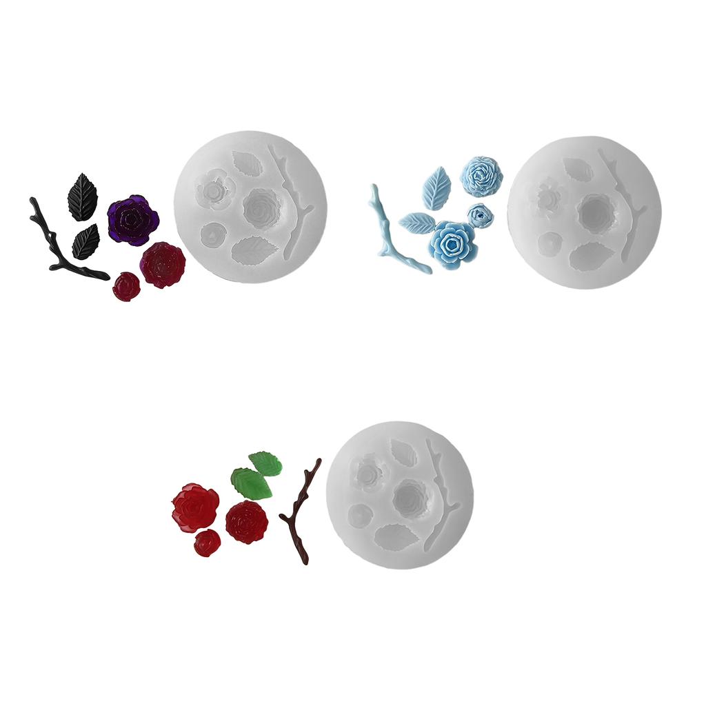 Diy Handmade Products Rose Flower Ornament Silicone Mold Scented Gypsum Ornaments Drop Glue Resin Mold for Decoration