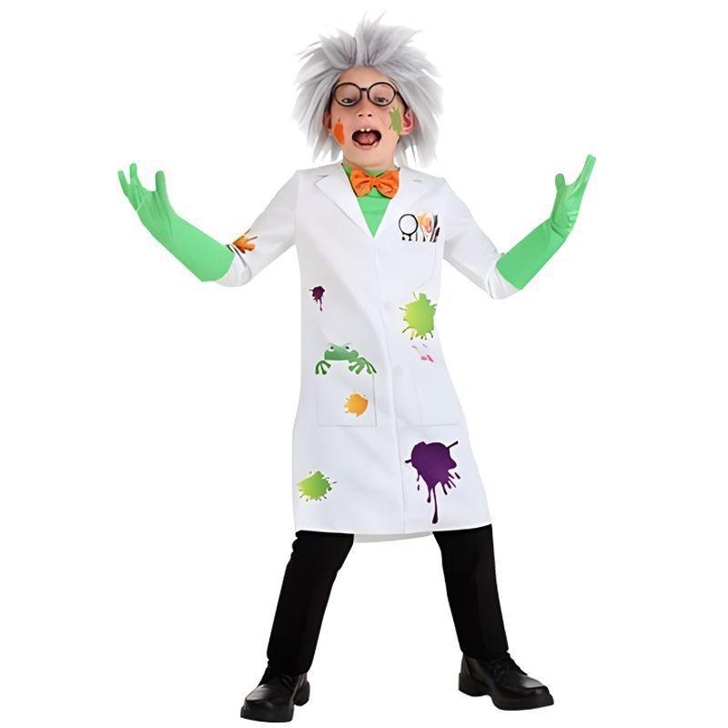 Mad Scientist Kids Scientist Fun Lab White Coat Frankenstein Professional Performance Costume