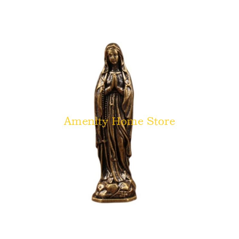 

F26C Virgins Mother Marys Statues Figurines Christian Jesuses Statues Collectible Sculptures Desktop Ornament Home Decors