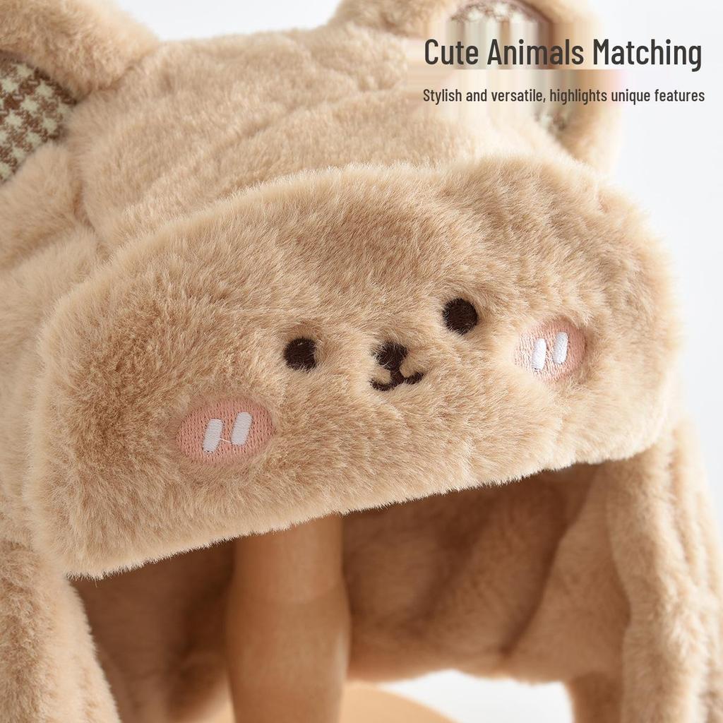 Children's Cartoon Lei Feng Plush Hat: Windproof, Warm, and Thickened with Ear Protection