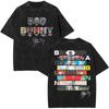 Rapper Bad Bunny Tour  Debi Tirar Mas Fotos DTMF Merch Tshirts Men Fashion Summer Hip Hop Vintage Washed Tshirts Streetwear