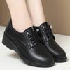 Spring Autumn New Fashion Women's Solid Thick Sole Flat Casual Breathable Walking Running Soft Leather Single Shoes Versatile