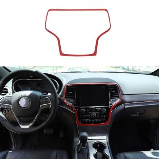 Center Interior GPS Radio Navigation Cover Trim for Jeep Grand Cherokee 2014-20 красный