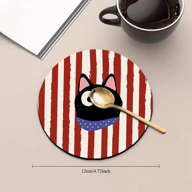 

Круглые диатомитовые подставки в винтажном стиле, теплоизоляционные, противоскользящие, коврики для чашек, антискользящие, многоразовые, подставки под горячее, аксессуары для украшения стола