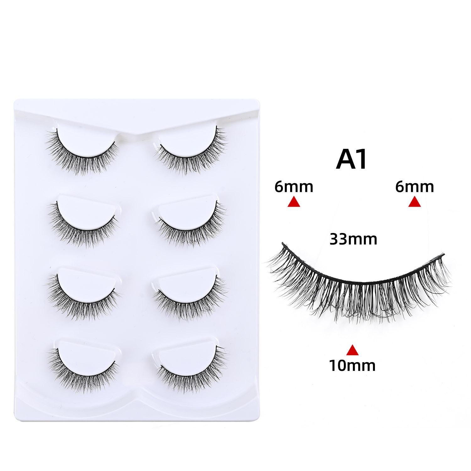 2026 European and American Style False Eyelashes, Foreign Trade Dense Curled One-piece Black Stem Long Asian Eyelashes