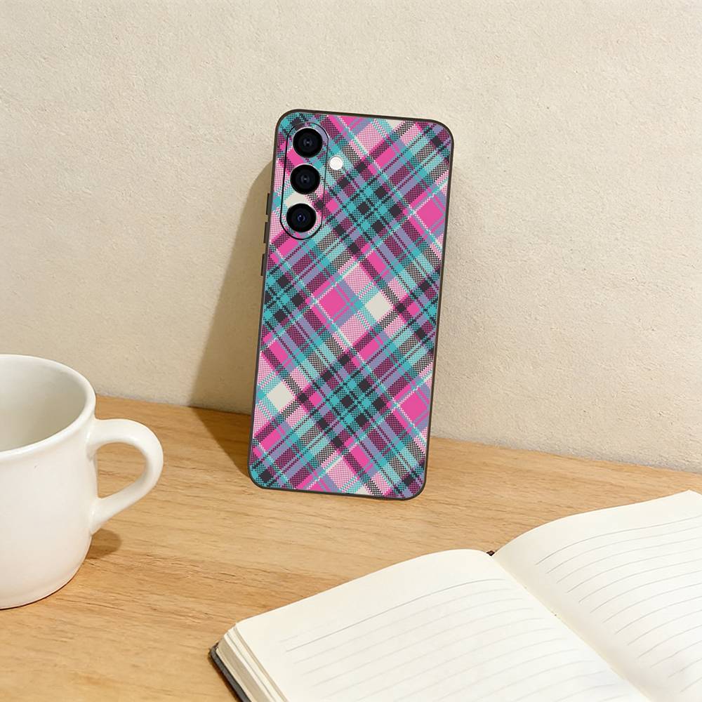 C-Clan Stewart Dress Tartan Phone Case For Samsung Galaxy A73,A72,A71,A70,A53,A52,A51,Others Soft Black Cover