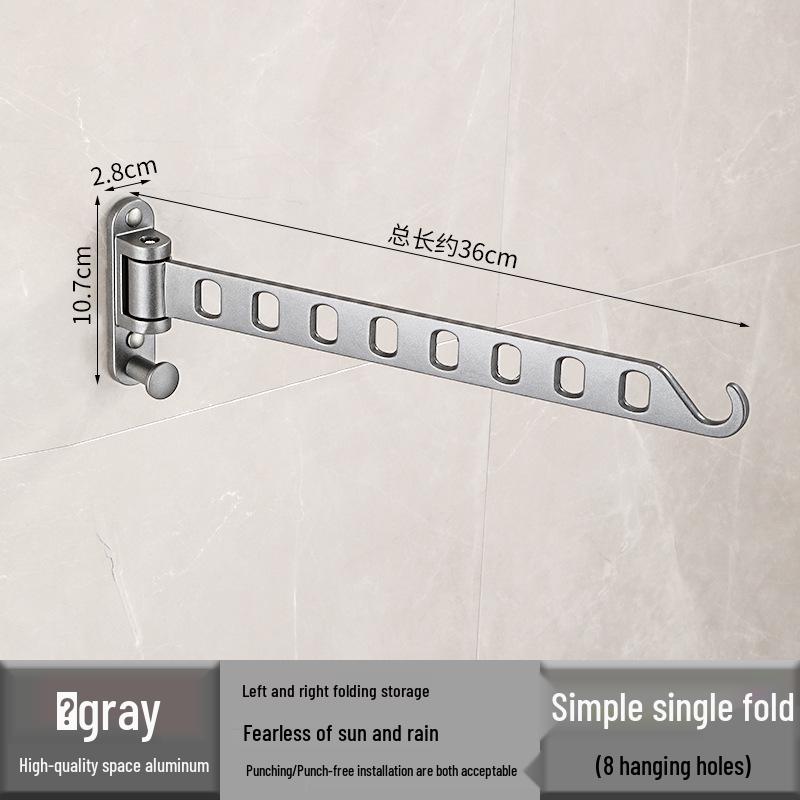 Wall-Mounted Retractable Aluminum Clothes Drying Rack for Balconies and Dorms