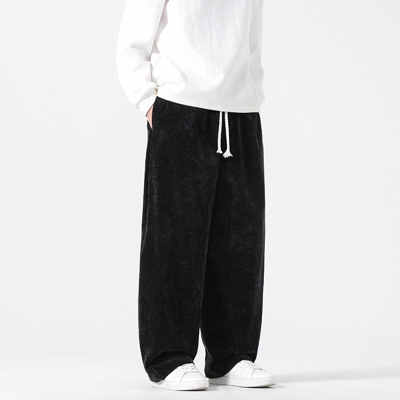 2025 Autumn and Winter New Chinese Style Men's Trendy Warm Trousers Large Size Loose Snow Velvet Thickened Casual Pants
