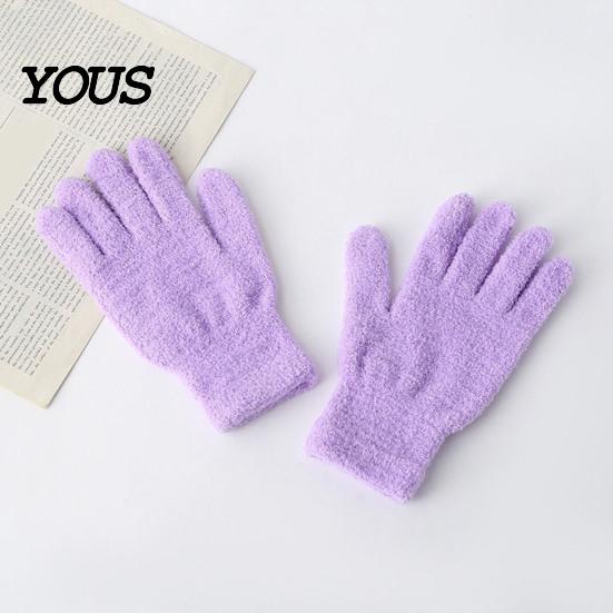 Touchscreen Coral Fleece Mittens Winter Warm Gloves for Women, Soft Five Finger Washable Polyester Thermal Gloves, Solid Color Windproof Autumn