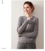 Women's Autumn/Winter Round Neck Single-Breasted Color-Block Cashmere Cardigan - Long Sleeve, Short Knit Sweater, Fake Two-Piece Design.