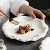 Rockpattern Skirt Plate Household Ceramic Flat Plates Vegetable Shallow Hotel Tableware INS Style Western Food Kitchen Plate