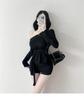 Korean Dongdaemun Slim Fit Strappy Off-Shoulder Long Sleeve Women's T-Shirt