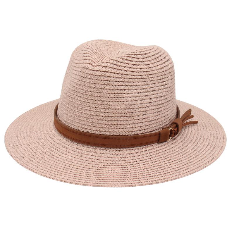 European And American Top Hat Yellow Belt Accessories Jazz Panama Straw Hat Fedora Hat Panama Hat Fedora