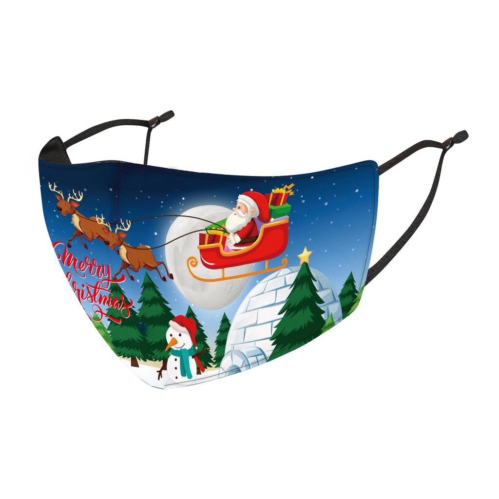 Christmas Man Digital Print Anti-Fog Mask with PM2.5 Filter Slot