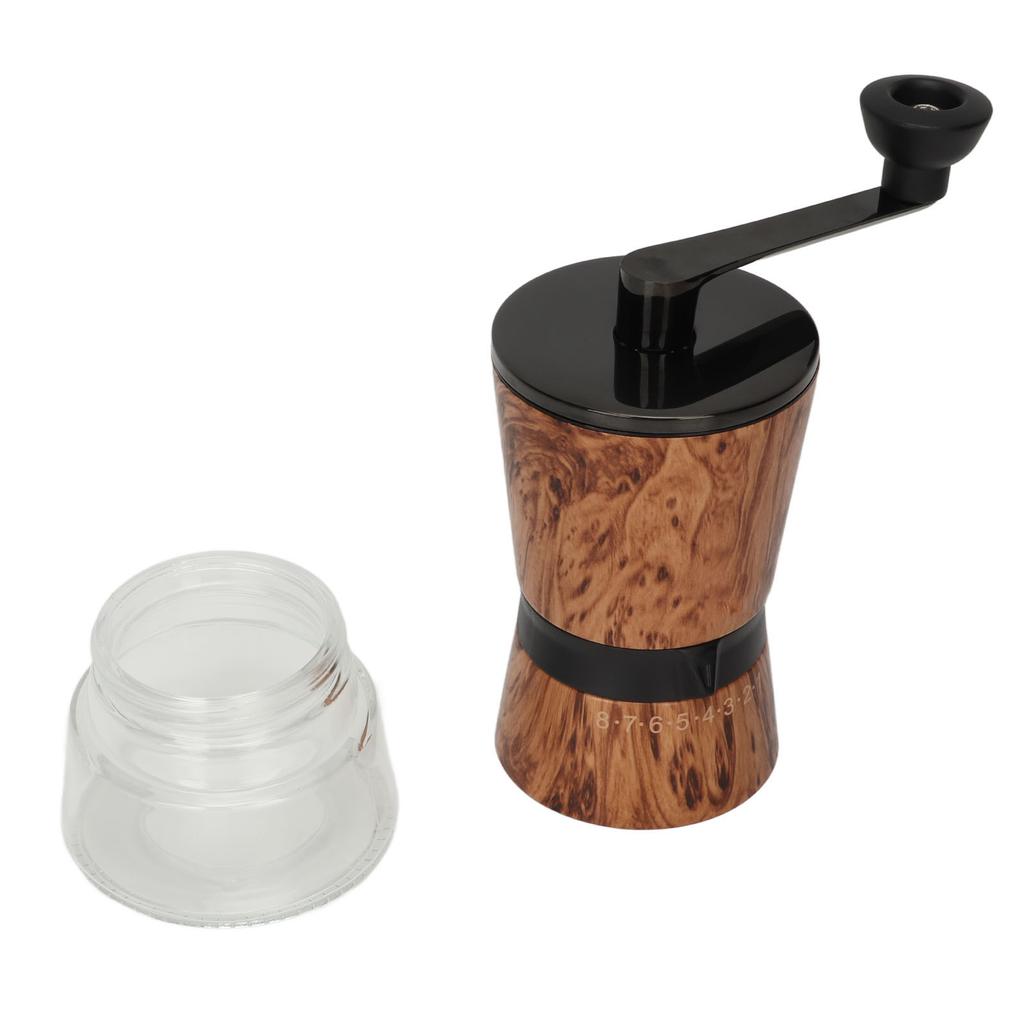 Manuell kaffekvarn Jämn malning Ergonomisk 8-växlad justering Utsökt utseende Bärbar för