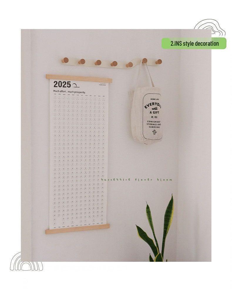 2025 Wooden Wall Calendar: Creative Single Sheet Hanging Planner
