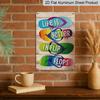 2D Flat, 1pc "Life Is Better In Flip Flops" Aluminium Metal Wall Decor Sign - 8"x12" Rainbow Flip Flops Beach Decor, Rustic Metal Wall Art, Perfect