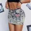European & American Retro Street-Style Distressed Denim Skirt for Women