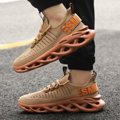 Sports Shoes Men's Breathable Fly Woven Men's Shoes Fried Dough Twists Soles Hollow Thick Soles Large Casual Shoes