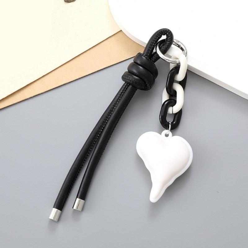 Cute Bag Charm Pendant Keyring Love Heart Braided Rope Keychain Bag Charm for Backpack Purse Handbag Decorations