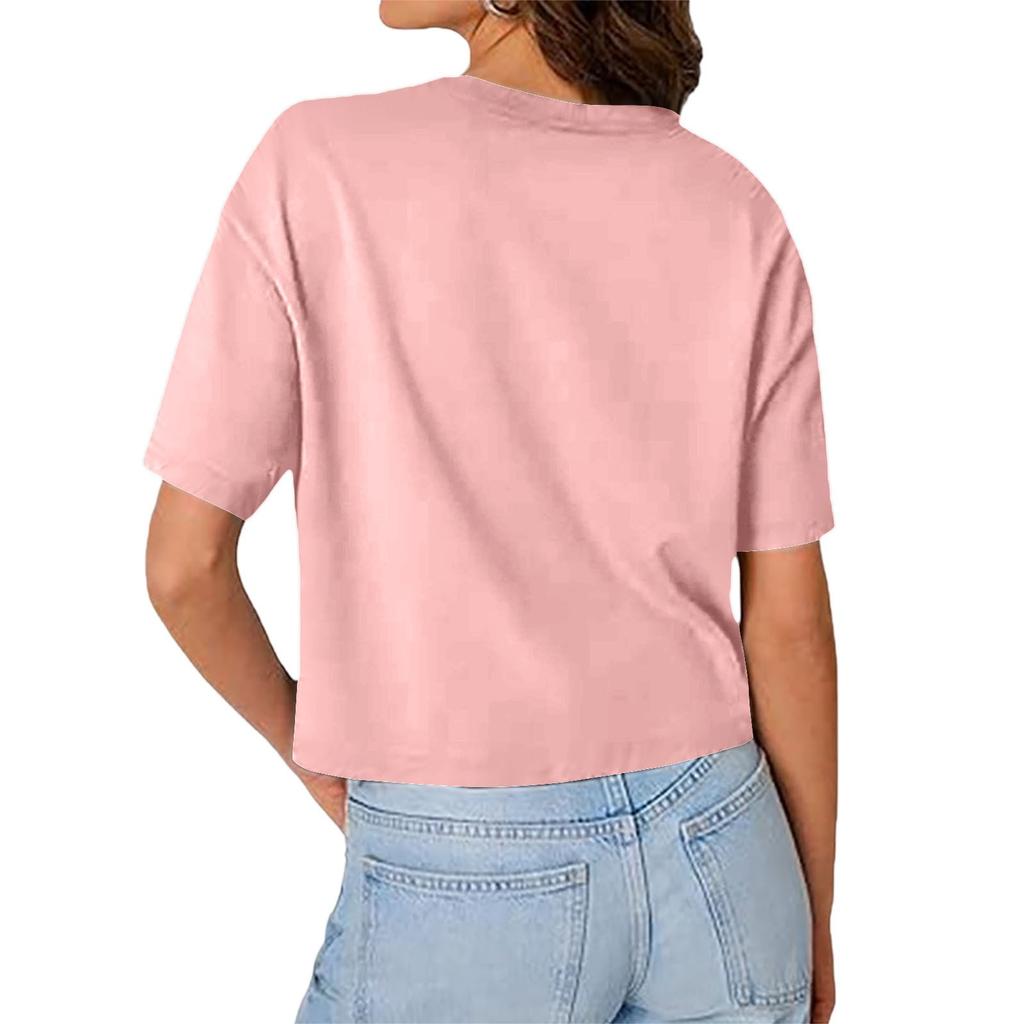 Women's Cropped Tops Oversized Sports T-shirts Short-sleeved T-shirts Casual Trendy Fashion Clothing