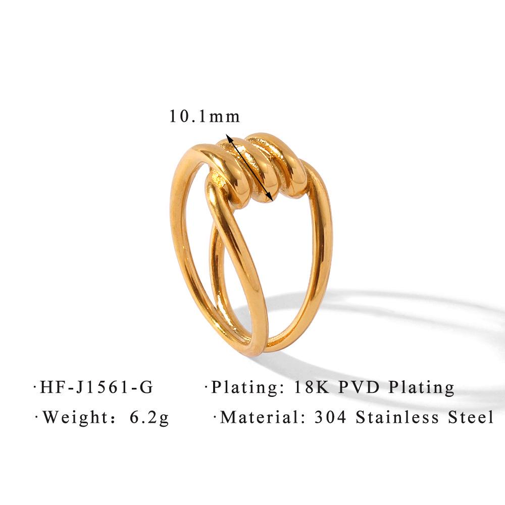 

Минималистичное кольцо-узел из титановой стали с покрытием из 18-каратного золота для женщин - Ювелирные изделия в европейском и американском стиле INS Size 8