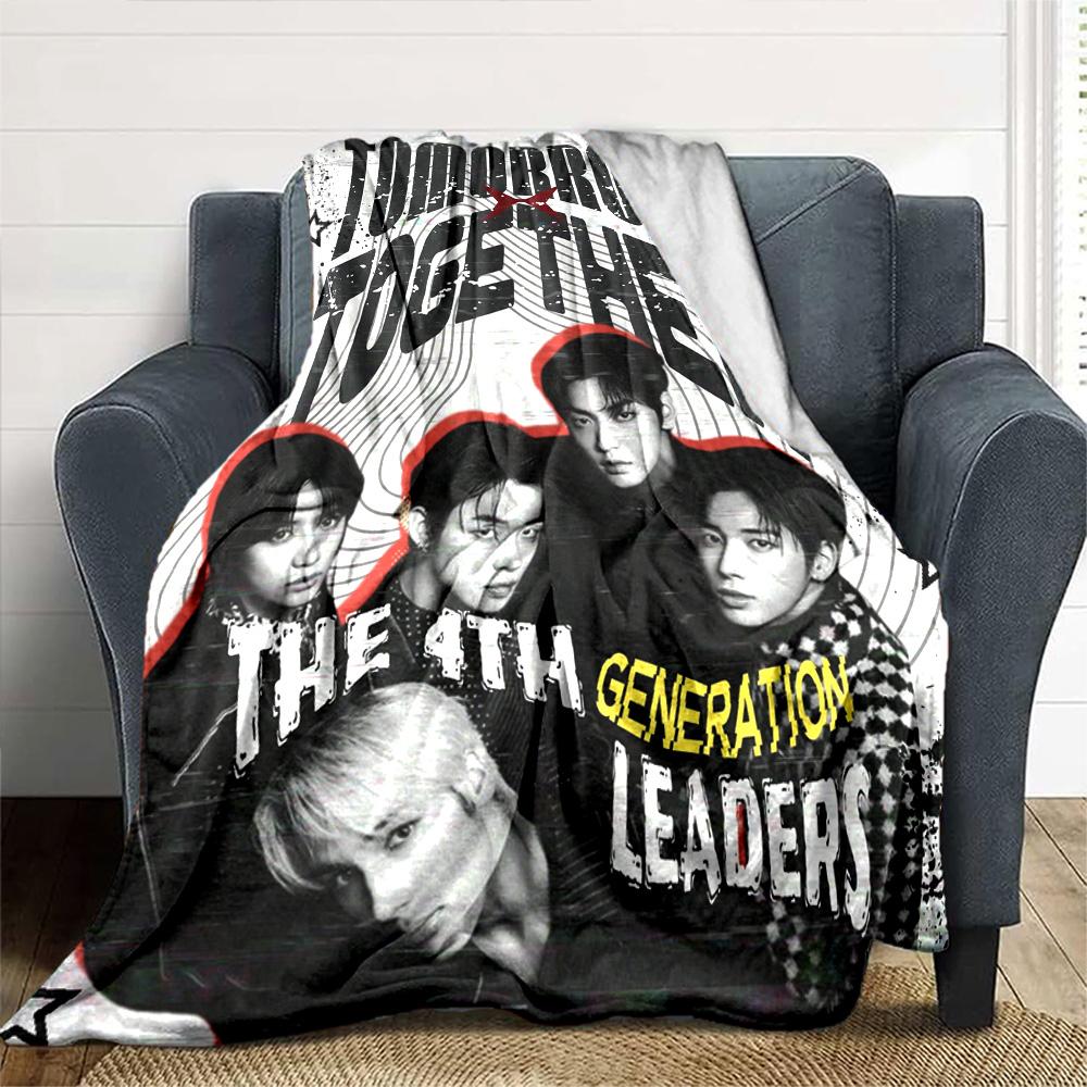 Txt Print Flannel Blanket High Quality Warm Comfortable Cover for All Seasons Perfect for Gifts Home Decor