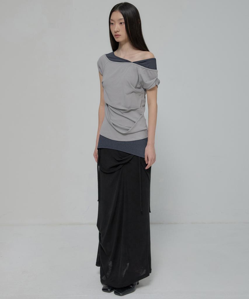 Peulleeoeob 2-Layered Top (Fl-141_Gray&Charcoal)