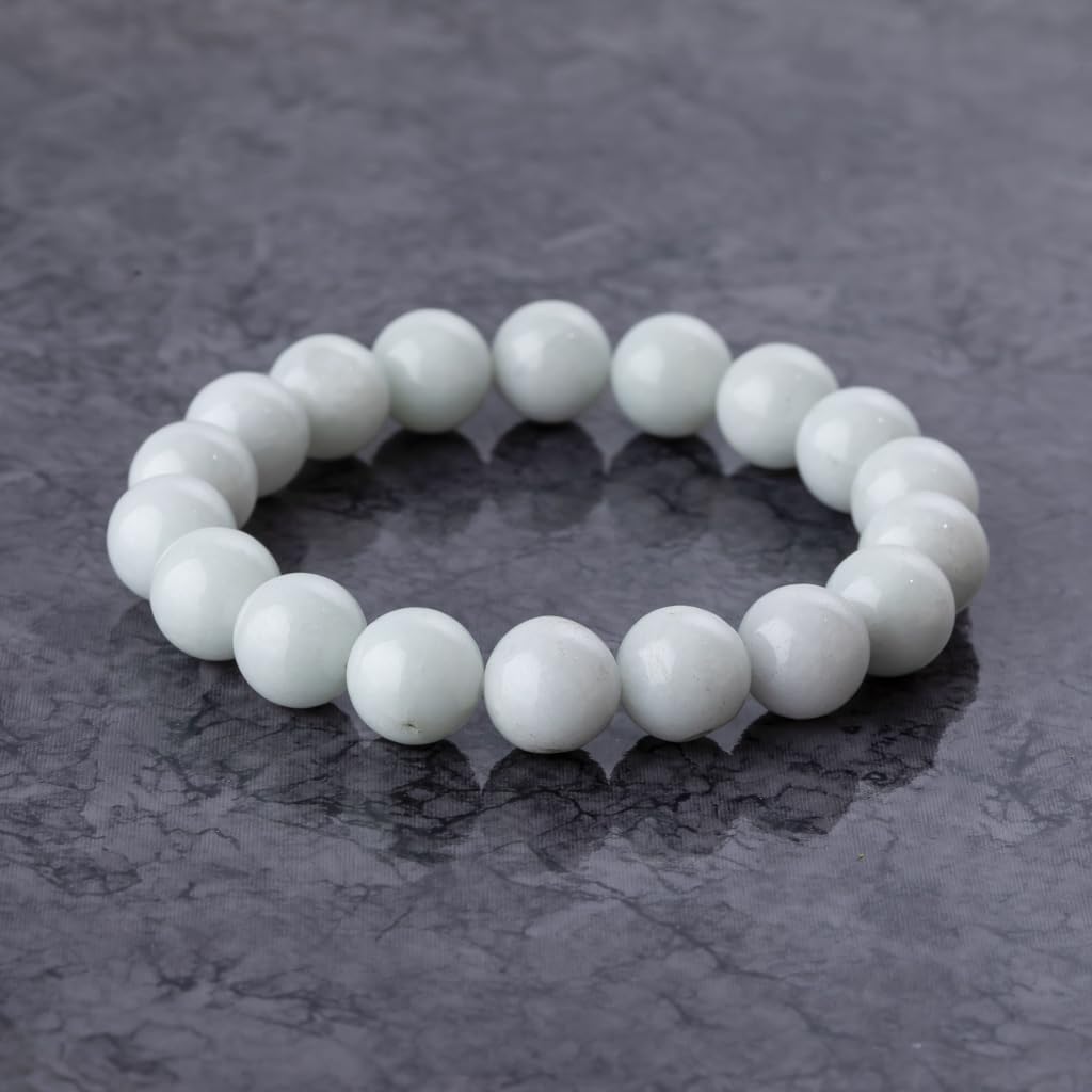 18cm Large White Itoigawa Natural Jadeite Japanese National Jomon Power Stone Jadeite Workshop Special Paulownia Wood Quality Guarantee ABR0895 (12mm