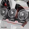 360° Adjustable 3-Head Car Fan Automotive Electric Air Circulator USB/12V/24V Dual-Speed Silent Fan for Home Desk Office & Car