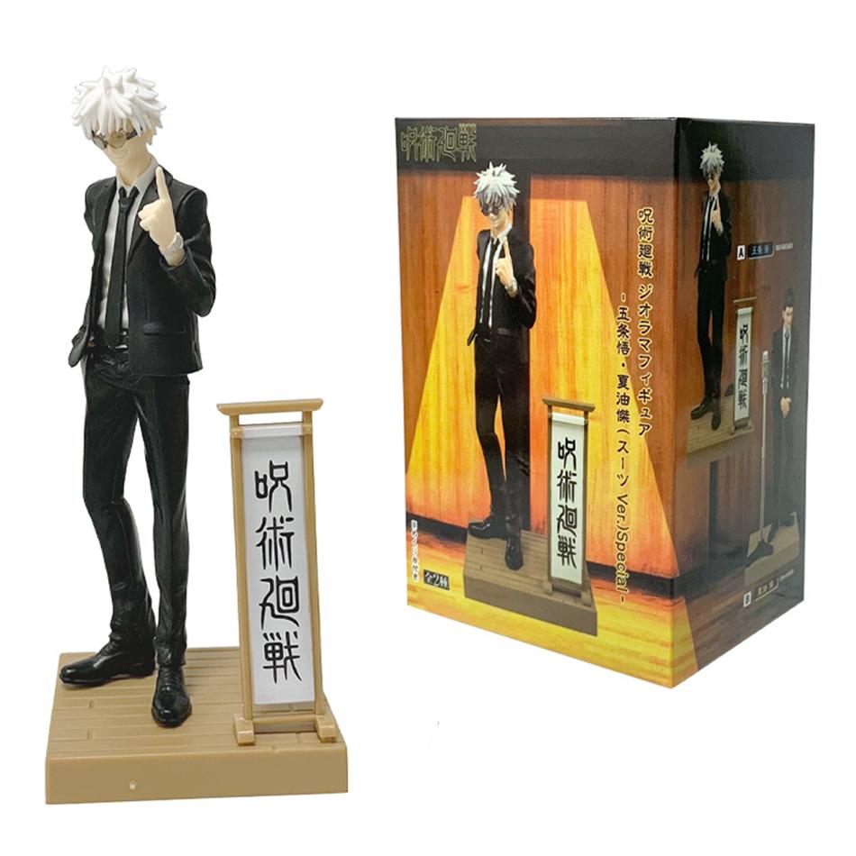 Nowa figurka Anime Jujutsu Kaisen 17cm Garnitur Gojou Satoru Figurka Akcji Przystojny Mężczyzna w Garniturze Figurka Geto Suguru Model Kolekcjonerski PVC