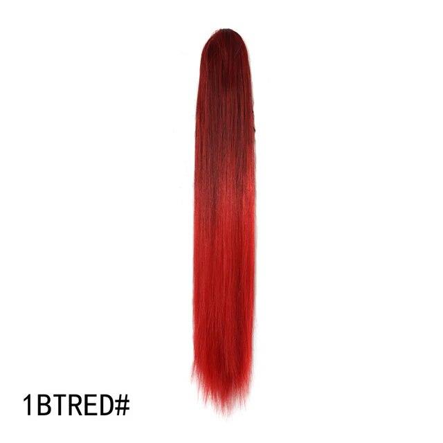 

Синтетические волосы для наращивания «конский хвост», длинные прямые волосы на заколке «конский хвост» для женщин, повседневные вечерние 22 дюйма, термостойкие искусственные волосы 22inch