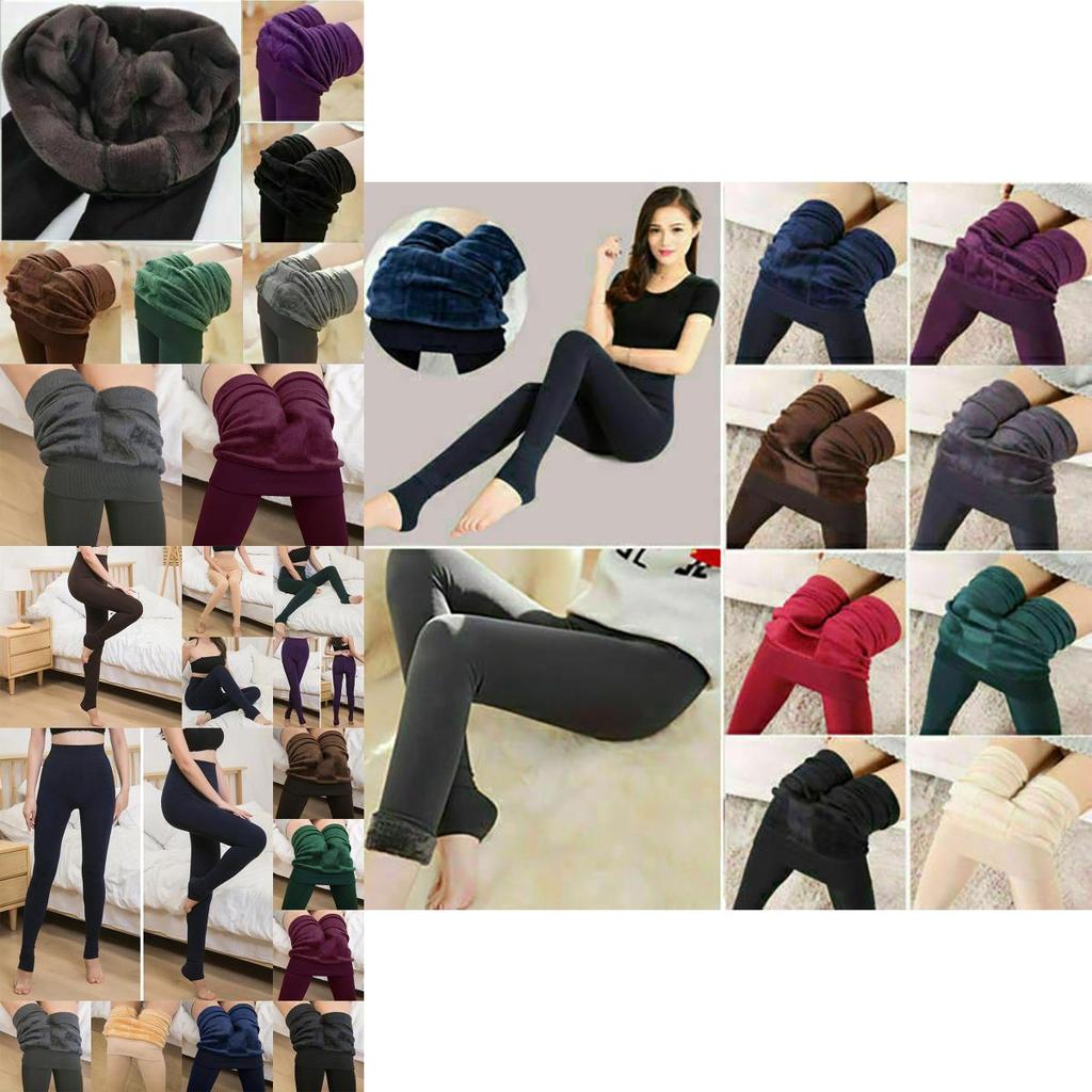 Women Winter Thick Warm Fleece Lined Thermal Stretchy Skinny Leggings Pants For Cozy Cold Days