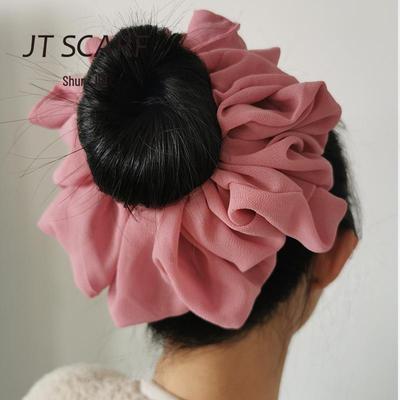 Chiffon Beaded Elastic Hairband - Solid Color Headband Headdress from Malaysia
