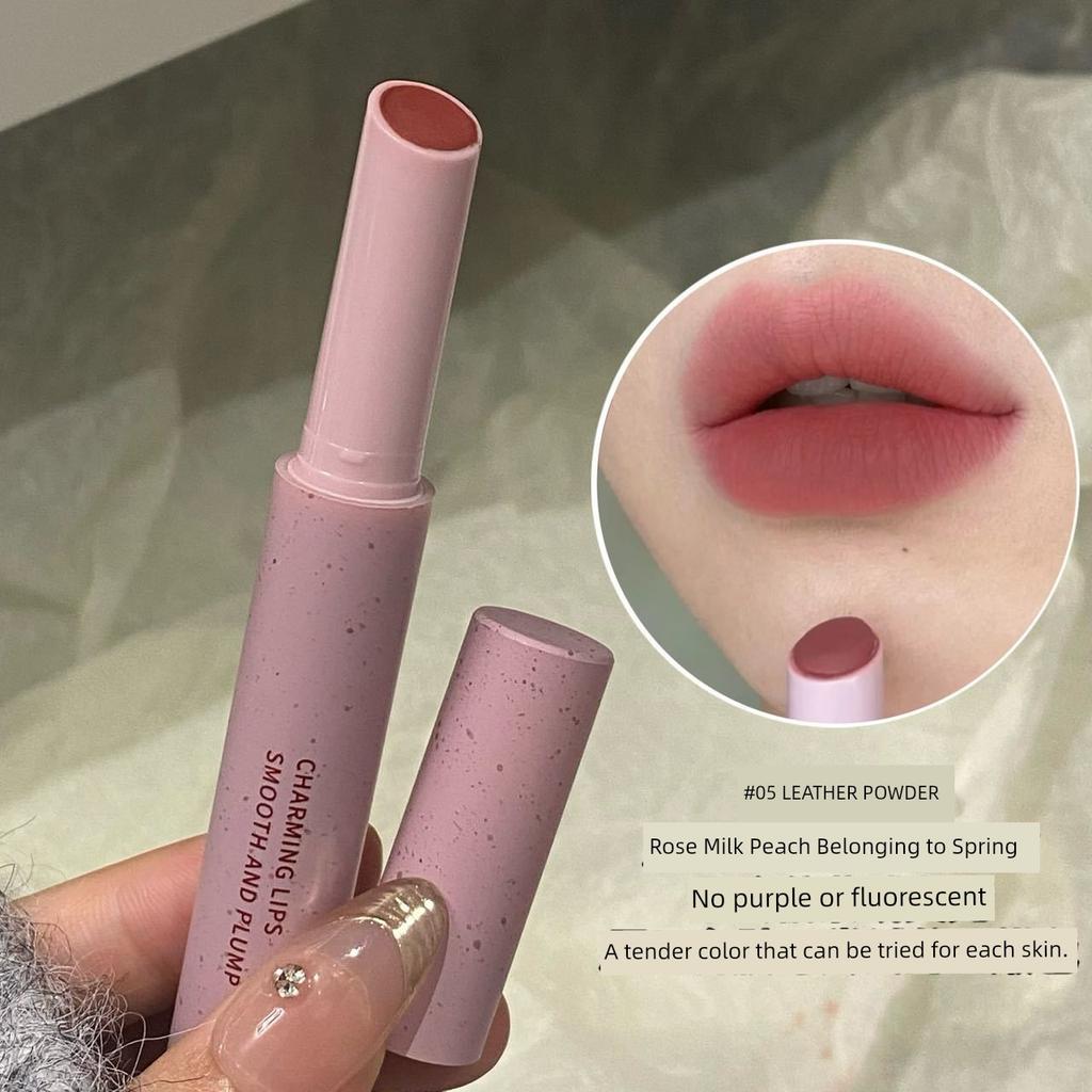 Pretty Cool! Press-Type Lipstick Pen, Matte Smooth Lipstick, Cool Low-Saturation Gray Pink Solid Clay