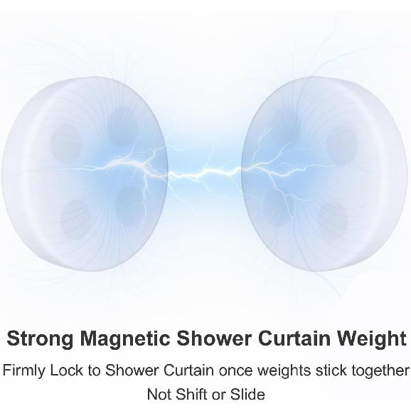 8 Pack Magnetic Shower Curtain Weights, Waterproof Rubber Coated Magnetic for Shower Curtain Bottom, Heavy Duty Weights Stop Liner from Blowing,