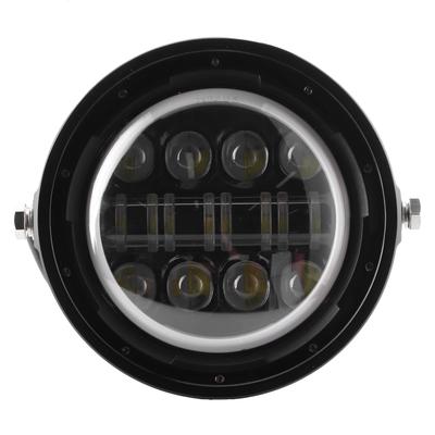 7in Retro LED Headlight Headlamp High Low Beam Daytime Running Light Universal for Motorcycle