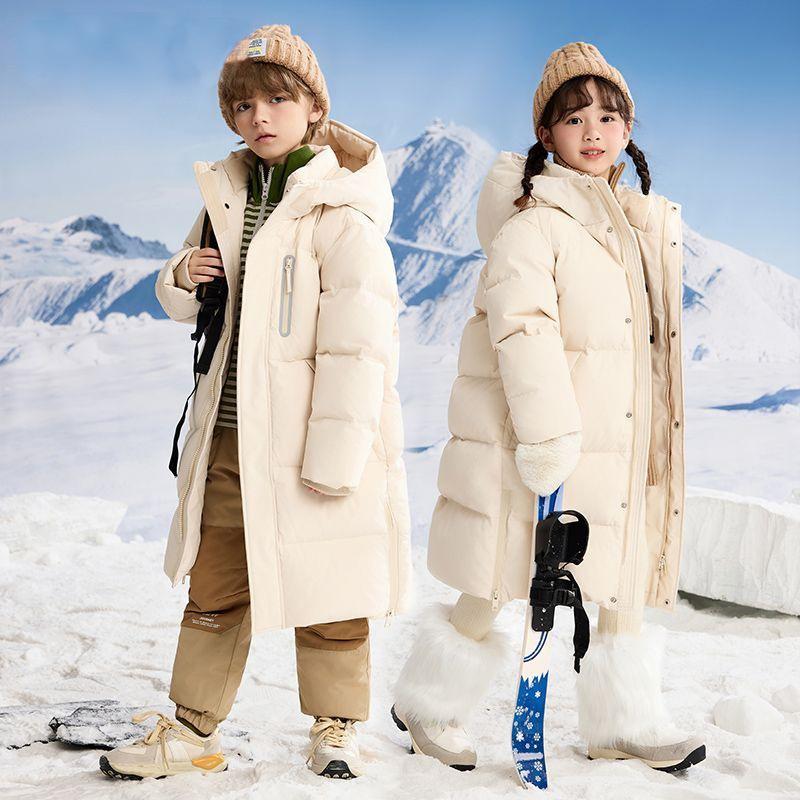 

Новый стиль экстремально холодные куртки для мальчиков и девочек, хлопковая куртка средней длины длиной до колена для родителей и детей, средняя 120cm