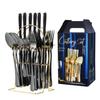 Western 24-Piece Stainless Steel Cutlery Set with Knife Holder Gift Box