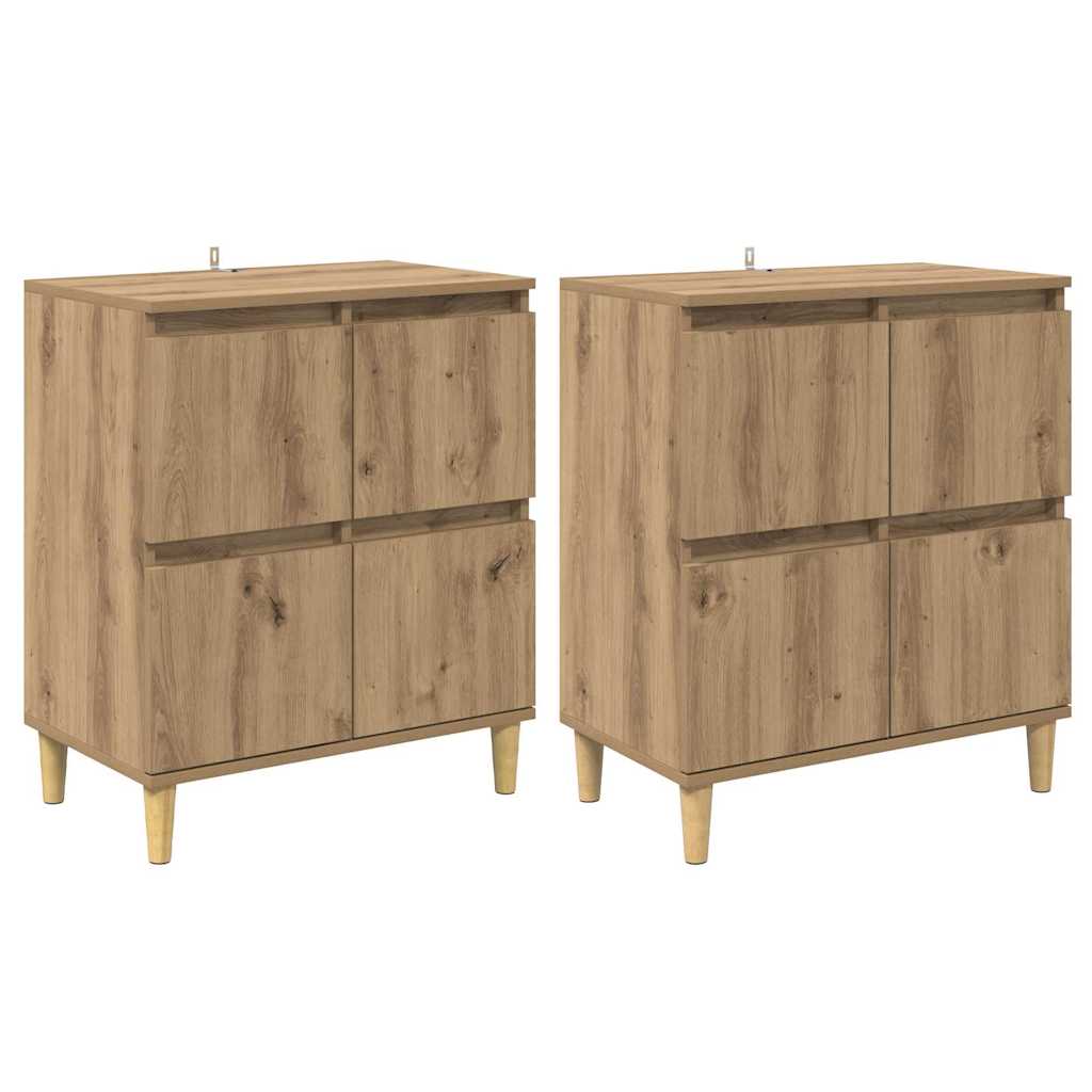 Sideboards 2 pcs Artisan Oak 60 x 35 x 70 cm engineered wood